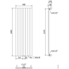 Mexen Topeka calorifer decorativ 1400 x 400 mm, 995 W, Neagră - W210-1400-480-00-70