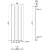 Mexen Topeka dísz radiátor 1400 x 400 mm, 995 W, Fekete - W210-1400-480-00-70