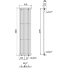 Mexen Tulsa dísz radiátor 1600 x 420 mm, 613 W, Fekete - W219-1600-420-00-70