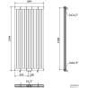 Mexen Waco calorifer decorativ 1544 x 694 mm, 2209 W, Neagră - W217-1544-694-00-70