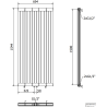 Mexen Waco dísz radiátor 1544 x 694 mm, 2209 W, Fekete - W217-1544-694-00-70