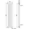 Mexen Kent díszradiátor 1882 x 380 mm, 1392 W, fekete - W216-1882-380-00-70