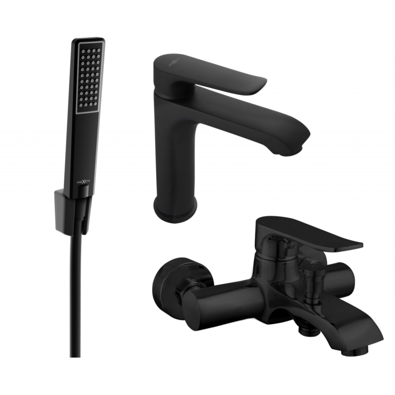 Mexen Pecos R72 fürdőkád csaptelep készlet, fekete - 72703R72-70