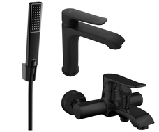 Mexen Pecos R72 fürdőkád készlet, fekete - 72703R72-70