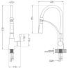 Mexen Andres chiuvetă granit 1,5 compartiment cu scurgător și baterie de bucătărie Aster, negru pătat - 6515-76-73450-07