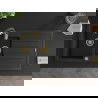 Mexen Andres chiuvetă de granit cu 1,5 compartimente cu scurgător și baterie de bucătărie Aster, negru - 6515-77-73450-57-G