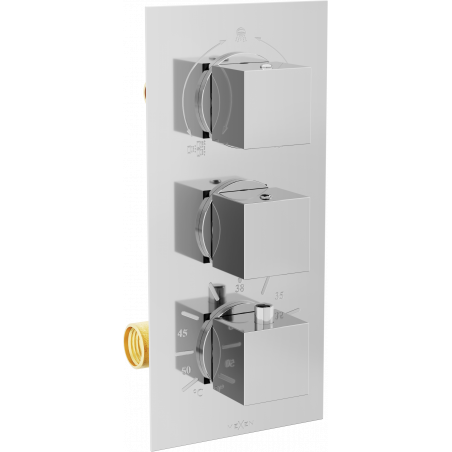 Baterie termostatică pentru cadă-duș Mexen Cube 3-în-1, crom - 77503-00