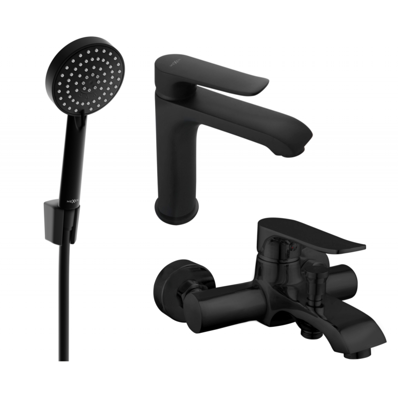 Mexen Pecos R75 fürdőkád szett, fekete - 72703R75-70