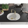 Mexen Kevin chiuvetă de granit cu 1 compartiment, cu scurgător și baterie de bucătărie Aster, albă - 6517-20-73450-57-G