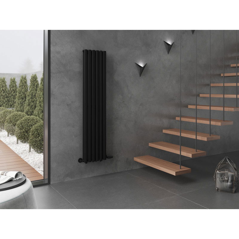 Mexen Dallas dekoratív radiátor 1600 x 360 mm, 1039 W, fekete - W214-1600-360-00-70