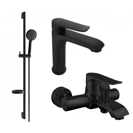Mexen Pecos DS75 fürdőkádkészlet, fekete - 72703DS75-70