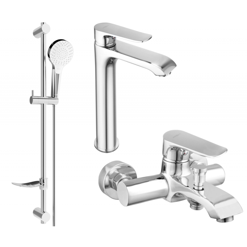 Mexen Pecos DF05 set de baie, crom - 72713DF05-00