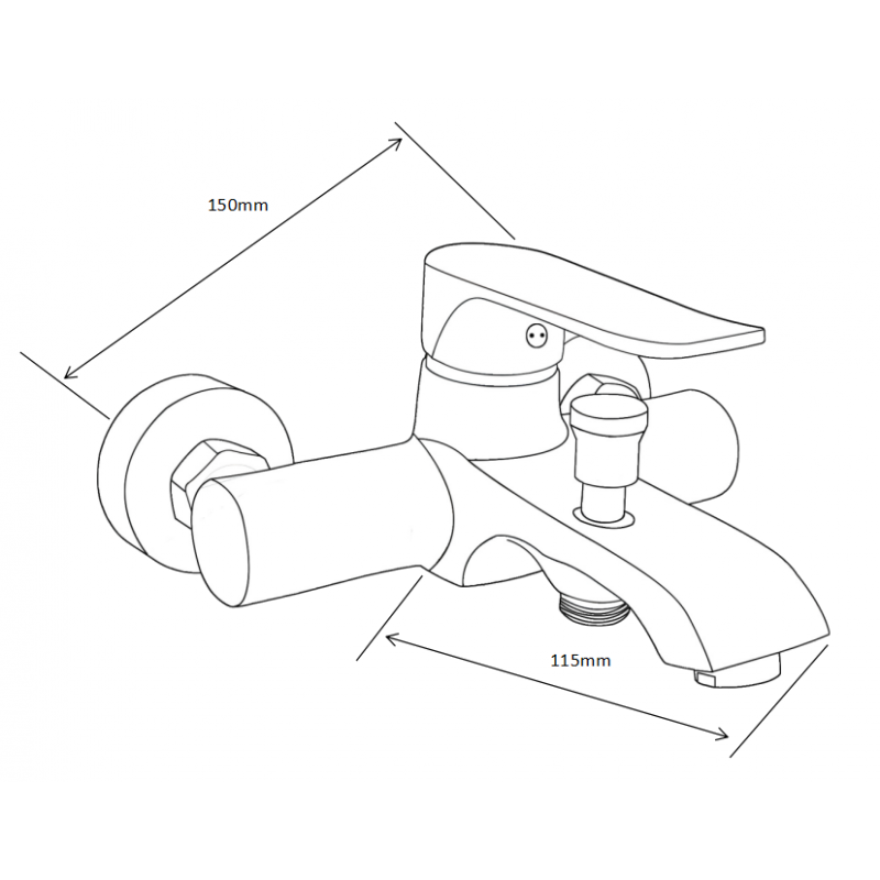 Mexen Pecos DF05 set cadă, negru - 72713DF05-70