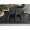 Mexen Carlos chiuvetă granit 1,5 compartiment cu baterie bucătărie Aster, negru/argintiu metalic - 6518-73-73450-70-B