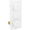 Mexen Cube baterie termostatică pentru cadă si duș cu 3 ieșiri, Albă - 77503-20