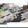 Mexen Leo chiuvetă de bucătărie granitică cu 1 compartiment și cu scurgător și baterie Flora, alb - 6501-20-670401-57-G