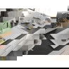Mexen Leo chiuvetă de granit cu o singură cuvă și scurgător, cu baterie de bucătărie Flora, alb - 6501-20-670401-57-B