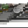 Mexen Leo chiuvetă de granit cu un compartiment, cu picurător și baterie de bucătărie Flora, gri - 6501-71-670401-07