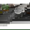 Mexen Leo chiuvetă de granit cu o cuvă și picurător și baterie Flora, negru/metal argintiu - 6501-73-670401-07-B
