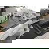 Mexen Leo chiuvetă de granit cu un compartiment, cu picurător și baterie de bucătărie Flora, Neagră picățele - 6501-76-670401-07