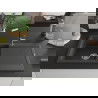 Mexen Leo chiuvetă de granit cu un compartiment, cu picurător și baterie de bucătărie Flora, Neagră picățele - 6501-76-670401-07