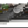 Mexen Leo chiuvetă de bucătărie din granit cu o cuvă și scurgător și baterie Flora, negru pătat - 6501-76-670401-07-B