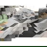 Mexen Matias Chiuvetă de granit de 1,5 compartiment cu picurător și baterie de bucătărie Flora, Albă - 6502-20-670401-07