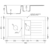Mexen Matias chiuvetă de granit 1,5 camere cu scurgător și baterie de bucătărie Flora, negru/auriu - 6502-75-670401-57-G
