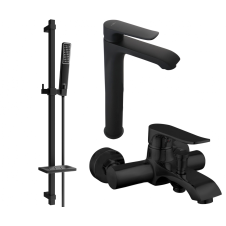 Mexen Pecos DQ72 set de baie, negru - 72713DQ72-70