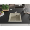 Mexen Vito chiuvetă de bucătărie din granit, cu 1 compartiment, cu baterie Flora, bej - 6503-69-670401-07