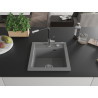 Mexen Vito chiuvetă de bucătărie din granit cu 1 compartiment și baterie Flora, gri - 6503-71-670401-07