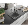 Mexen Vito chiuvetă de granit cu 1 cuvă cu robinet de bucătărie Flora, gri - 6503-71-670401-07