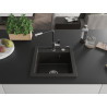 Mexen Vito chiuvetă de granit cu 1 compartiment cu baterie de bucătărie Flora, negru/auriu metalic - 6503-75-670401-07