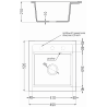 Mexen Vito chiuvetă de granit cu 1 compartiment și baterie de bucătărie Flora, Neagră/Auriu metalic - 6503-75-670401-70-B