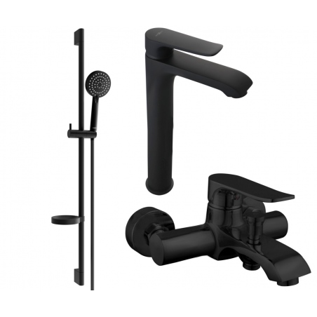 Mexen Pecos DS75 fürdőkád készlet, fekete - 72713DS75-70