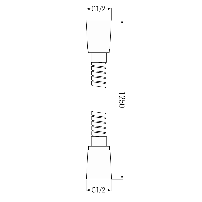 Mexen 125 cm-es zuhanycső, fekete - 79435-70