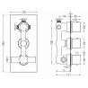 Mexen Cube baterie termostatică pentru cadă si duș cu 3 ieșiri, Grafit - 77503-66