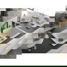 Mexen Mario chiuvetă de bucătărie din granit cu 2 compartimente și baterie Flora, alb - 6504-20-670401-70-B