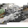 Mexen Mario Albă Chiuvetă de granit cu 2 compartimente și baterie de bucătărie Flora, Gri - 6504-71-670401-06