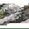 Mexen Mario Albă Chiuvetă de granit cu 2 compartimente și baterie de bucătărie Flora, Gri - 6504-71-670401-57-G
