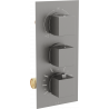 Mexen Cube baterie de duș și cadă termostatice cu 3 ieșiri, grafit - 77503-66
