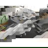 Mexen Mario Albă Chiuvetă de granit cu 2 compartimente și baterie de bucătărie Flora, Gri - 6504-71-670401-57-B