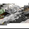 Mexen Mario Albă Chiuvetă de granit cu 2 compartimente și baterie de bucătărie Flora, Neagră/Auriu metalic - 6504-75-670401-07