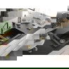 Mexen Mario Albă Chiuvetă de granit cu 2 compartimente și baterie de bucătărie Flora, Neagră/Auriu metalic - 6504-75-670401-57-G