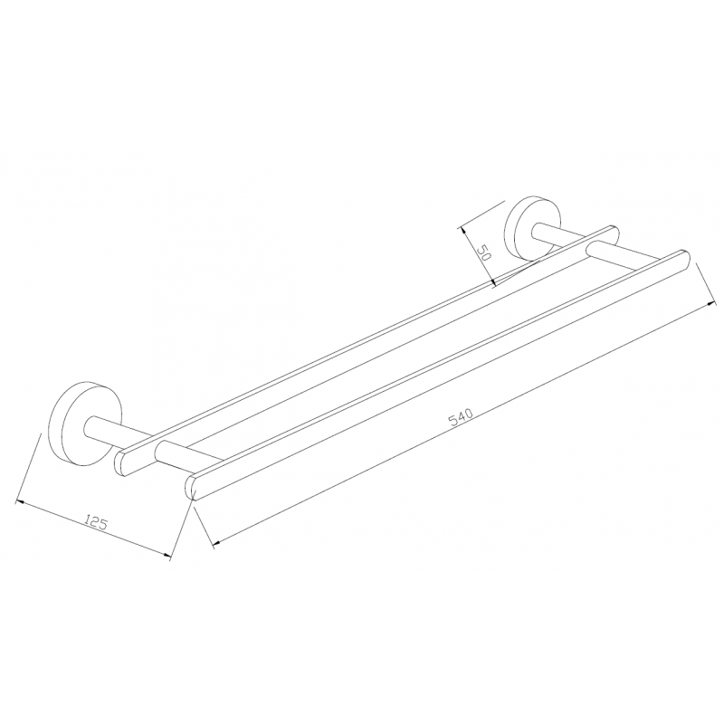 Mexen Loft cuier dublu pentru prosoape, negru - 7012625-70