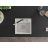 Mexen Milo chiuvetă de granit cu 1 compartiment cu baterie de bucătărie Flora, albă - 6505-20-670401-07