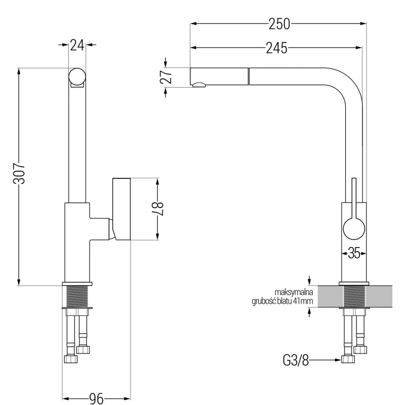 Mexen Milo 1 rekeszes gránit mosogató Flora konyhai csappal, bézs - 6505-69-670401-57-G