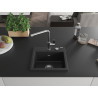 Mexen Milo chiuvetă din granit cu 1 compartiment cu baterie de bucătărie Flora, negru/argintiu metalic - 6505-73-670401-00