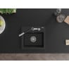 Mexen Milo chiuvetă de granit cu 1 compartiment cu baterie de bucătărie Flora, negru/argintiu metalic - 6505-73-670401-07