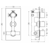 Mexen Cube baterie termostatică pentru cadă si duș cu 3 ieșiri, Neagră - 77503-70